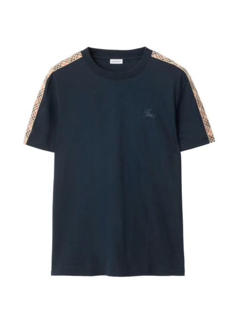 Check trim cotton T-shirt