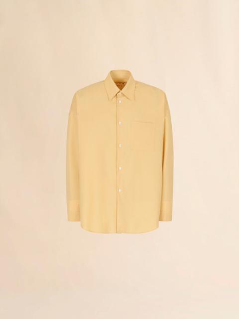 YELLOW TROPICAL WOOL LONG-SLEEVED SHIRT