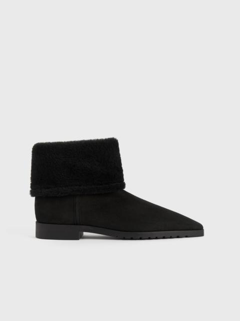 Fold-down shearling boots black