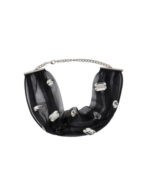 crystal-embellished tulle choker