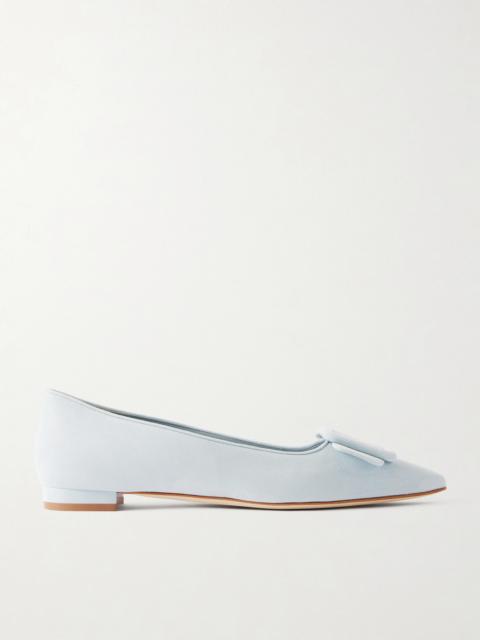 Maysale Buckled Suede Point-toe Flats
