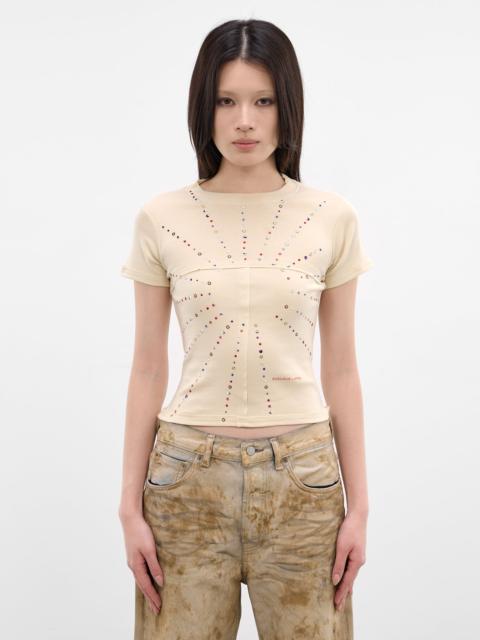 Beige Rib-Knit Baby Tee