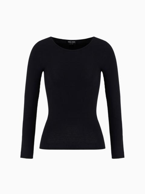 Links-stitch viscose long-sleeved jumper