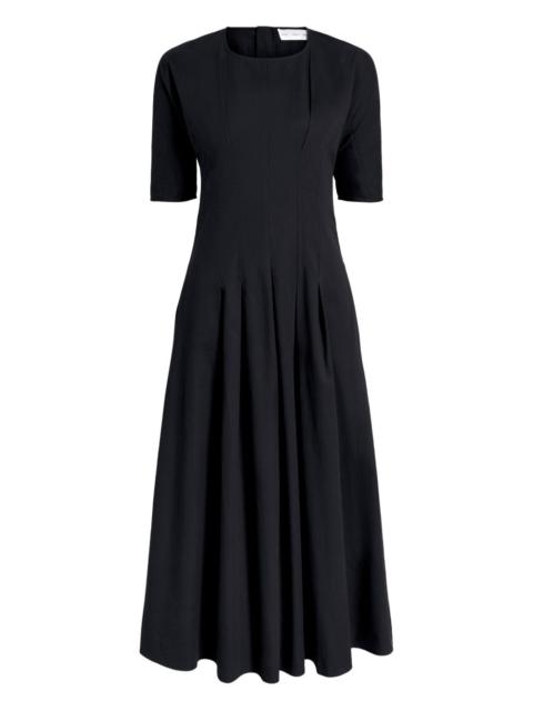 Ainsley pleated short-sleeve midi dress