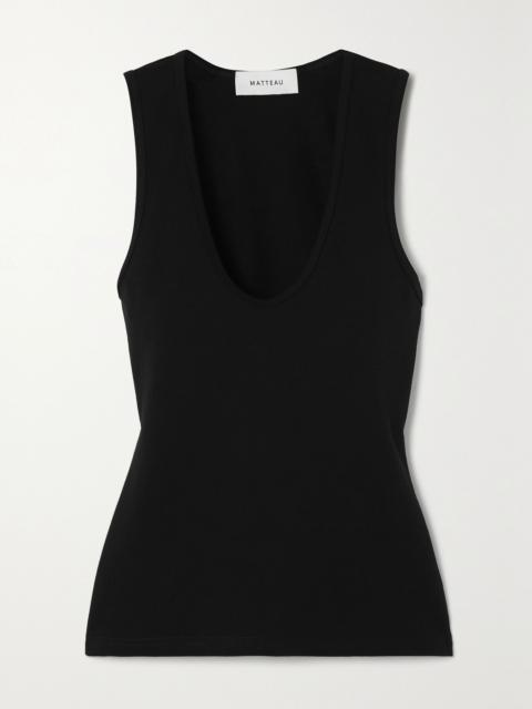 + NET SUSTAIN organic cotton-blend jersey tank Black