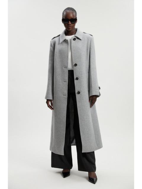 Wool Oversized Single Breasted Tailored Midi Coat