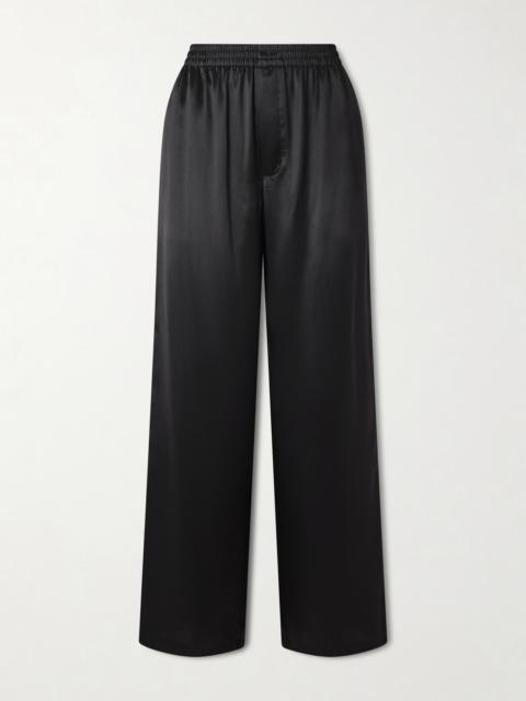 Silk-satin Straight-leg Pants
