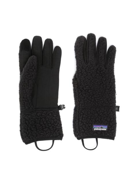 logo-patch fleece gloves
