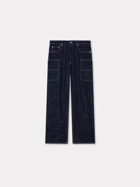 'KENZO Weave' cargo monkey fit jeans in Japanese denim