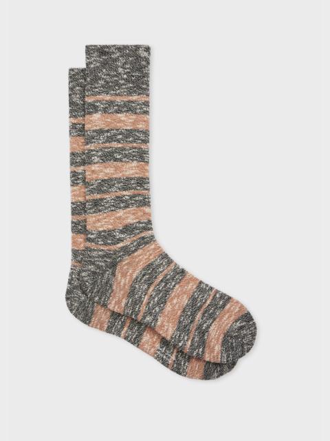 Black Fleck Stripe Socks