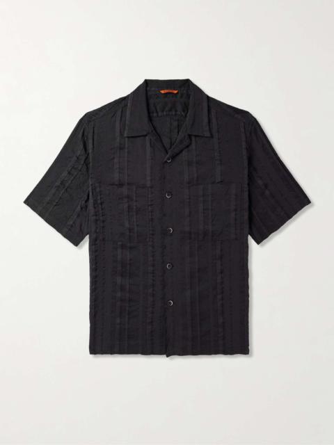 Solana Camp-Collar Striped Linen and Cotton-Blend Shirt