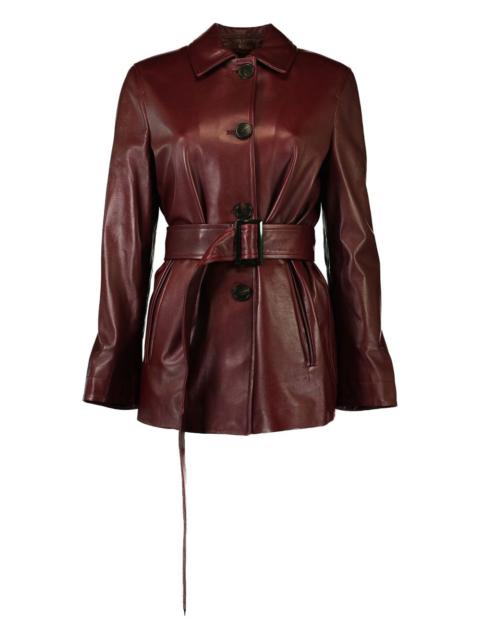 Tolmin belted leather coat