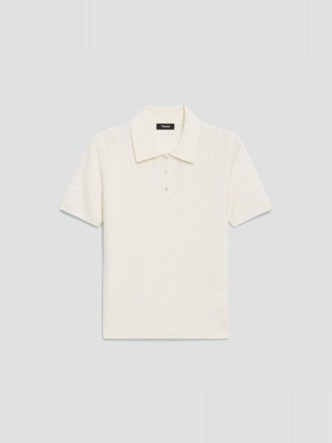 Cable-Knit Polo Shirt in Cashmere