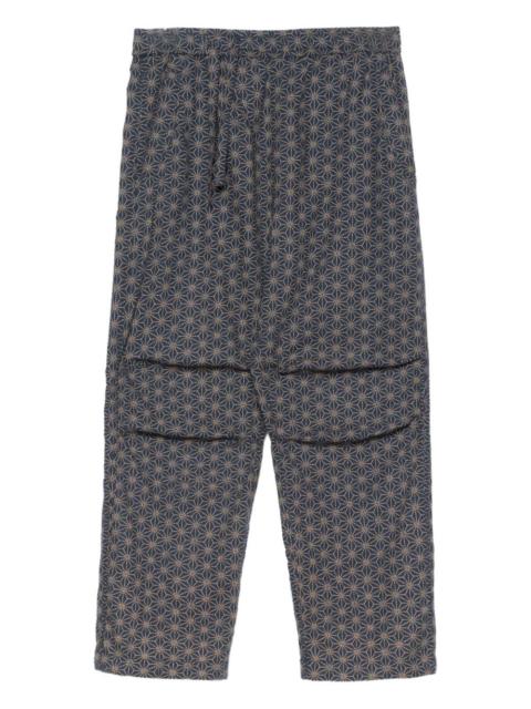 geometric-pattern track pants