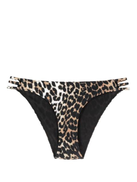 leopard-print cut-out bikini bottoms