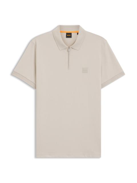 STRETCH-COTTON SLIM-FIT POLO SHIRT WITH LOGO PATCH