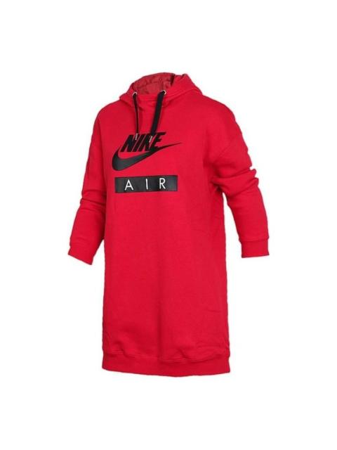 (WMNS) Nike Air Hooded Dress 'Red Black' AH0236-657
