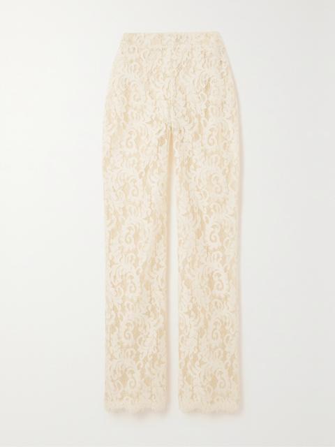Gregora Corded Lace Straight-leg Pants