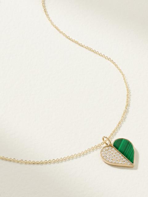 14-karat Gold, Malachite And Diamond Necklace