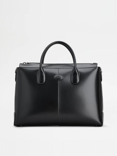 TOD'S DI BAG BRIEFCASE IN LEATHER MEDIUM - BLACK
