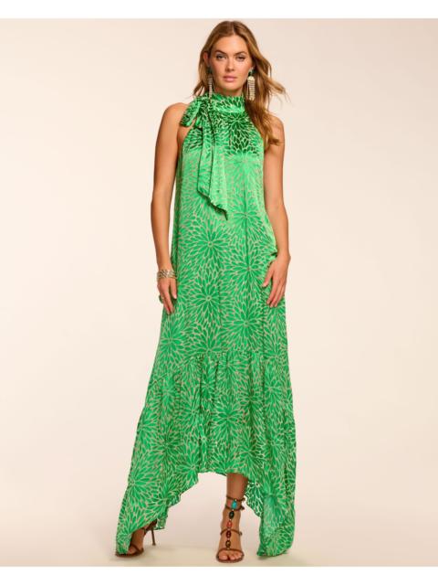Nickola Burnout High Neck Maxi Dress