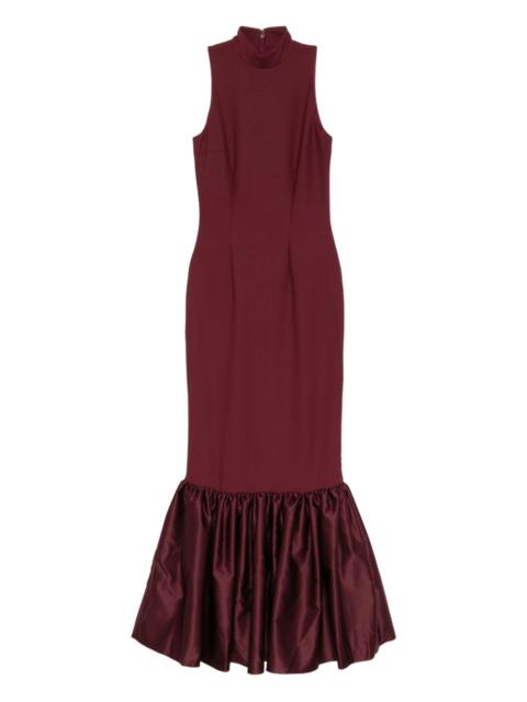 ruffled-hem maxi dress