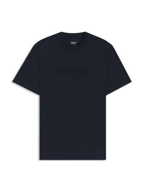 BOSS X ASTON MARTIN MERCERIZED-COTTON T-SHIRT WITH WING DETAIL