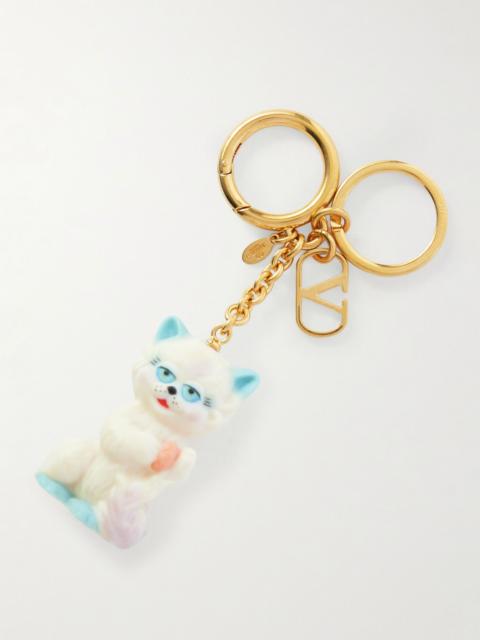 Le Chat De La Maison Gold-Tone and Plastic Key Fob Gold