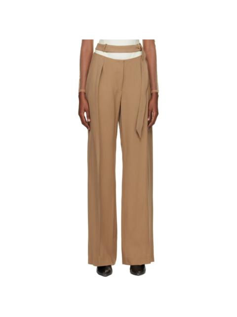 Tan Fluid Trousers