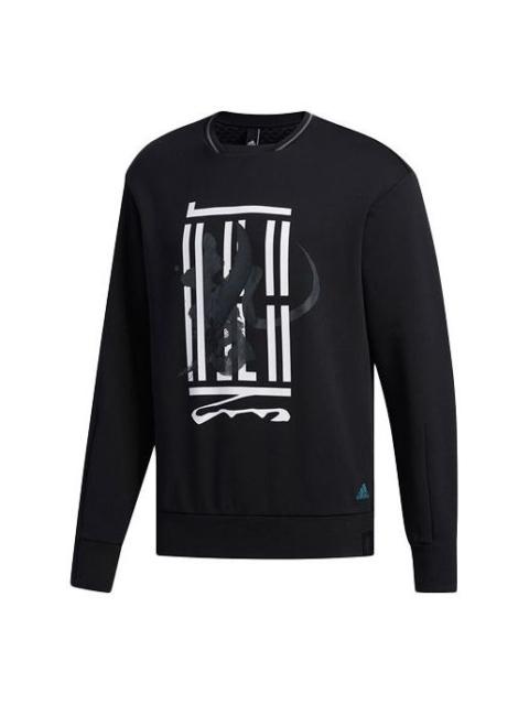 adidas WJ SWT LOGO Casual Sports Round Neck Pullover Black FM9345
