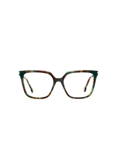 square-frame patterned glasses
