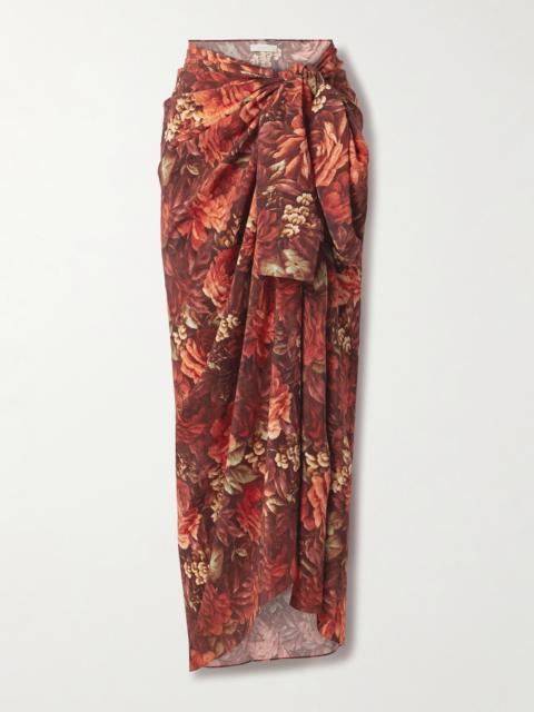 Tayga Floral-print Silk-crepe Pareo