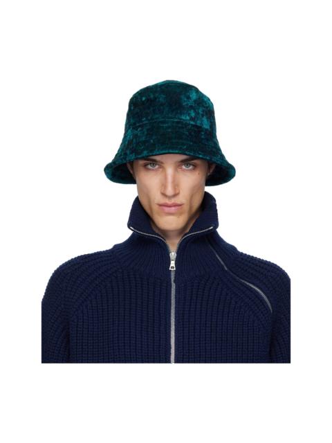 Black & Navy Velvet Bucket Hat