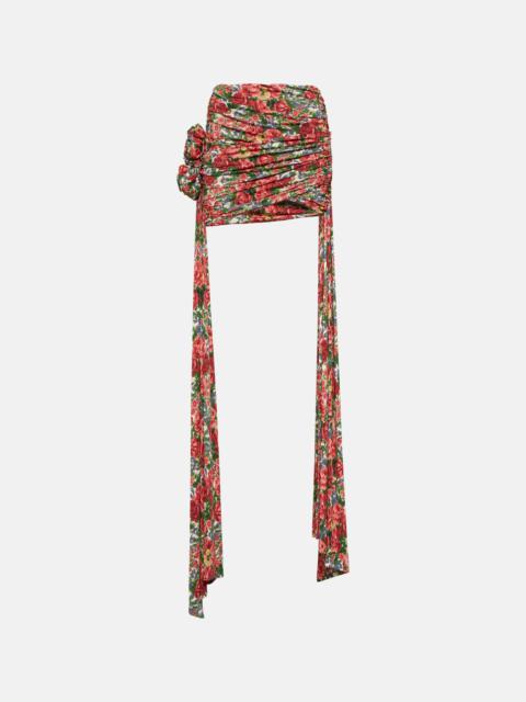 Floral draped miniskirt