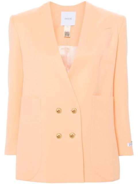 collarless double-breasted blazer