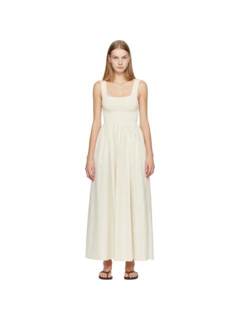 Off-White Knit & Cotton Maxi Dress