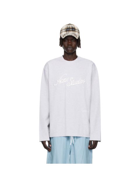 Gray Embroidered-Logo T-shirt