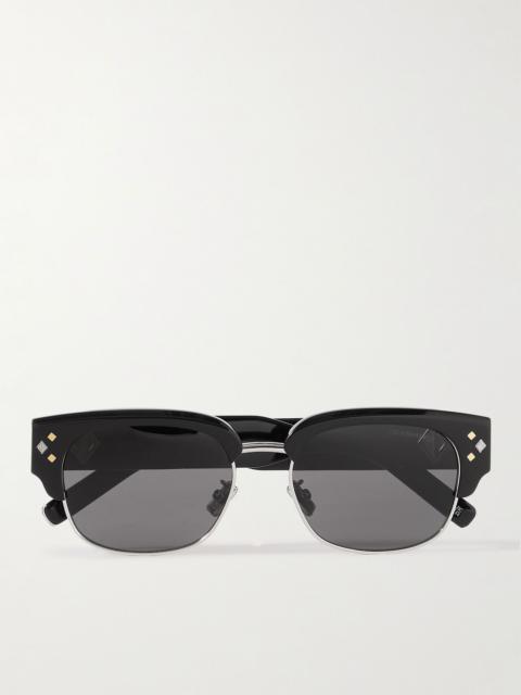 CD Diamond C1U D-Frame Acetate and Silver-Tone Sunglasses Black