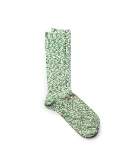 Anonymous Ism Light Slub Crew Sock Green Melange