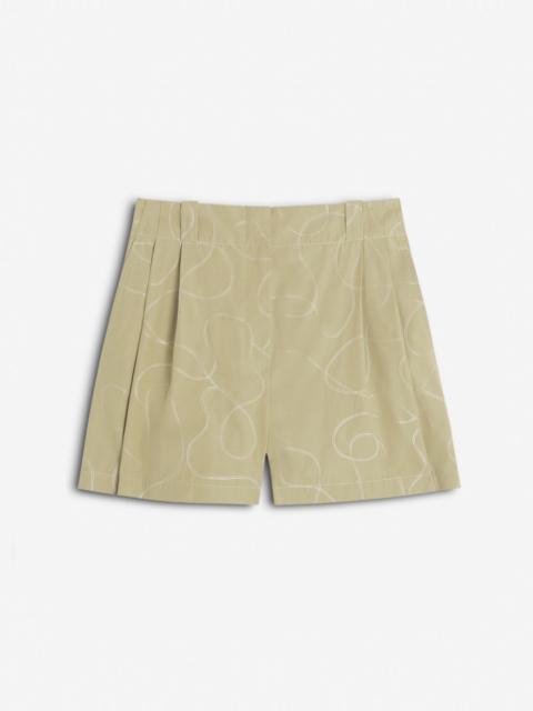 DESA DESIGN EMBROIDERED PLEATED SHORTS