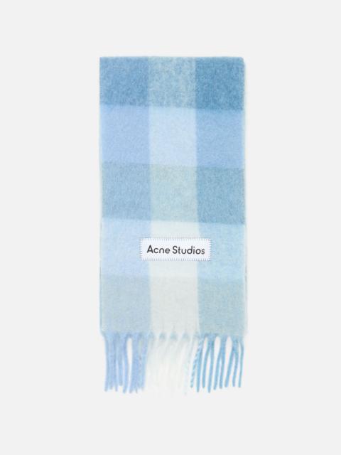 Mohair checked scarf - Light Blue/White/Powder Blue