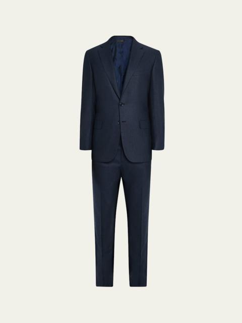 Men's Herringbone Wool Classic Fit Two-Piece Suit