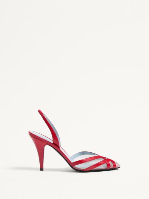 IMPUDANCE SLINGBACK PUMPS IN KIDSKIN AND MESH 90MM