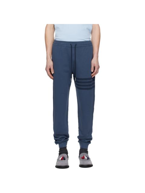 Blue Overdyed Solid Loopback 4 Bar Sweatpants