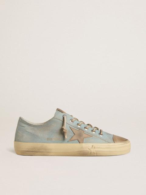 Men's V-Star in light blue canvas with dove-gray leather star