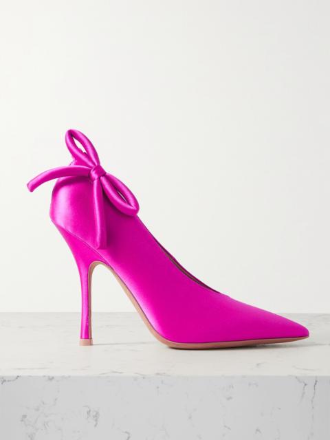 Nite-out 110 Bow-detailed Cutout Satin Pumps