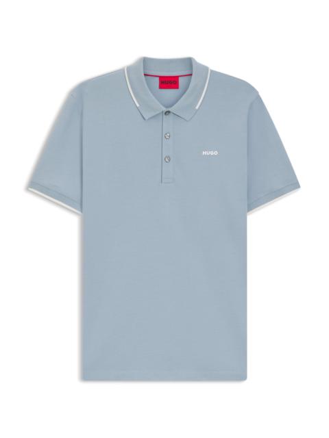 STRETCH-COTTON SLIM-FIT POLO SHIRT WITH PRINTED LOGO