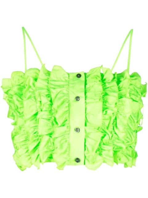 cropped ruffled top