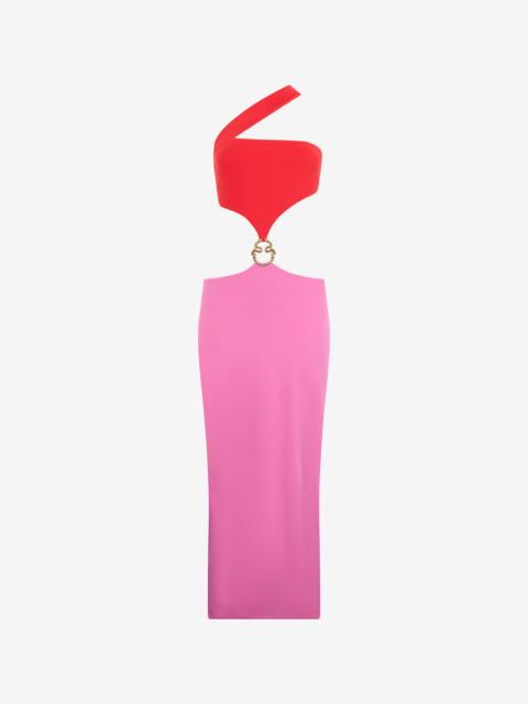 Long Asymmetric Dress with Jewel Detail