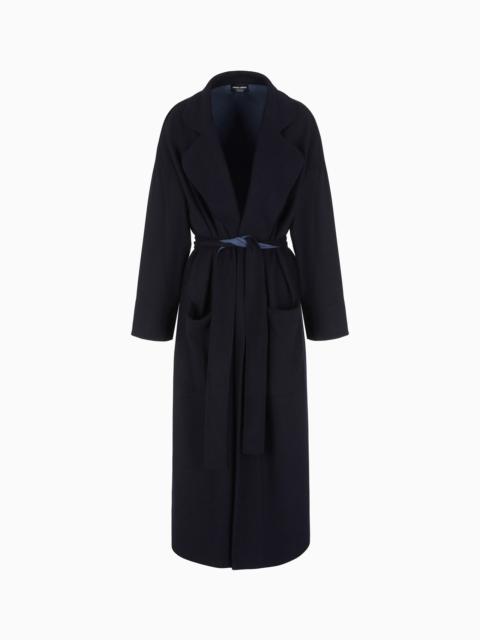 Two-toned, double-faced cashmere long coat